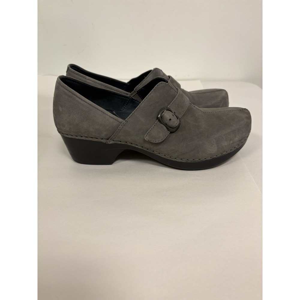 Dansko Clogs Womens 9.5 10 40 Gray Tamara Nubuck Suede Slip On Comfort Shoes